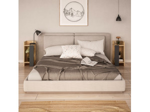 Set di 2 comodini in legno "Elos" - 25 x 27 x 60 cm - Marrone 2