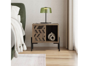 Comodino in legno "Dionysos" - 45 x 40 x 47 cm - Marrone 2