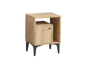 Comodino in legno "Nuno" - 40 x 35 x 55 cm - Beige
