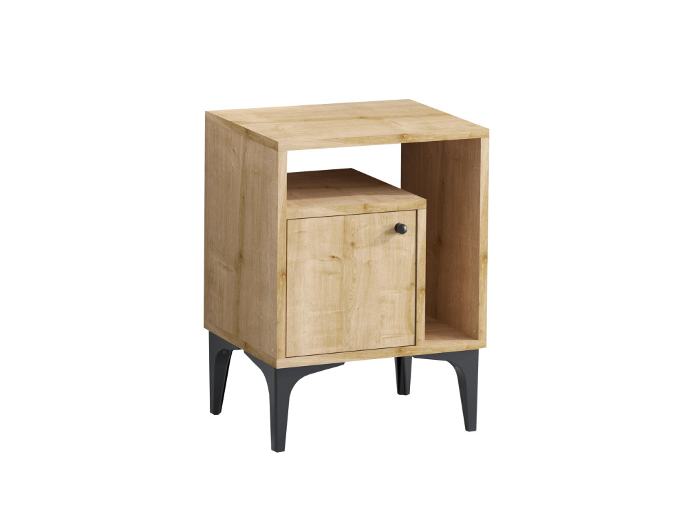 Comodino in legno "Nuno" - 40 x 35 x 55 cm - Beige