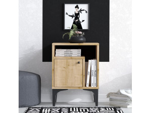 Comodino in legno "Nuno" - 40 x 35 x 55 cm - Beige 2