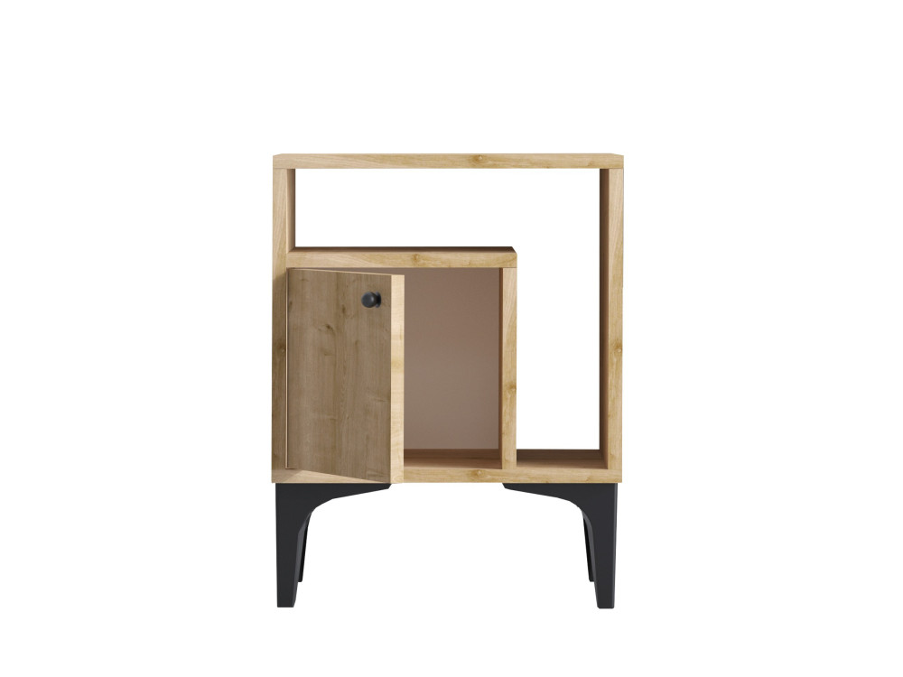 Comodino in legno "Nuno" - 40 x 35 x 55 cm - Beige