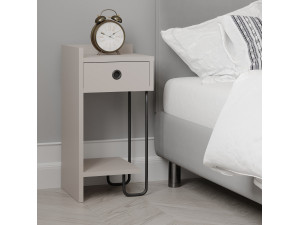 Comodino in legno "Sirius" - 32 x 30 x 61 cm - Marrone moka chiaro 2