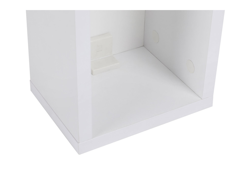 Comodino in legno "Turra" - 20 x 15 x 65 cm - Bianco