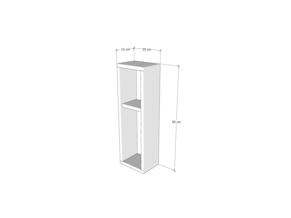 Comodino in legno "Turra" - 20 x 15 x 65 cm - Marrone