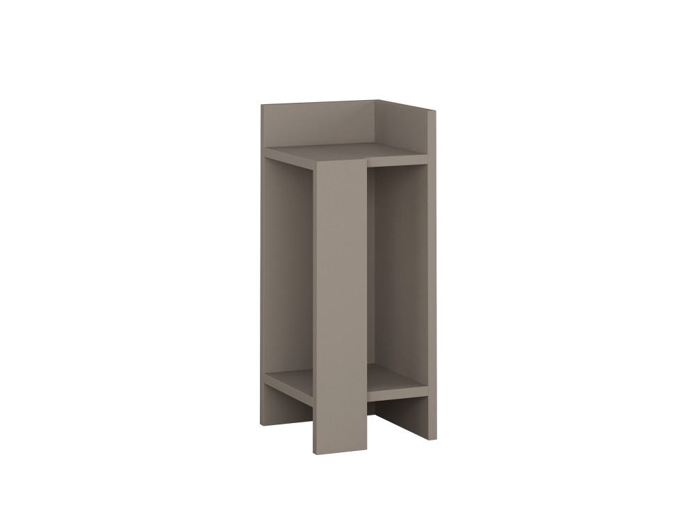 Comodino in legno "Elos Right" - 25 x 27 x 60 cm - Marrone chiaro moka