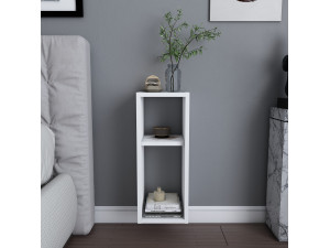 Comodino in legno "Sault" - 23 x 22 x 60 cm - Bianco 2