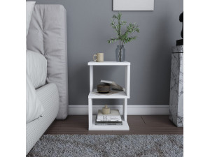 Comodino in legno "Carter" - 30 x 30 x 49 cm - Bianco 2