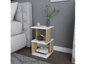 Comodino in legno "Carter" - 30 x 30 x 49 cm - Bianco 2