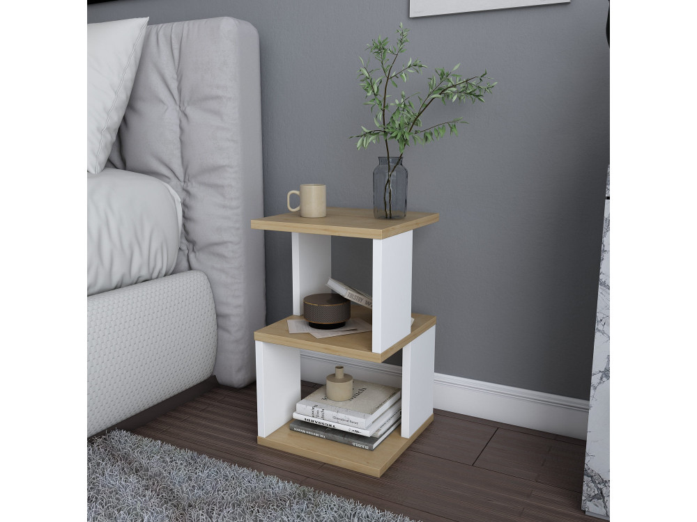Comodino in legno "Carter" 29,6 x 29,6 x 49,4 cm - Rovere