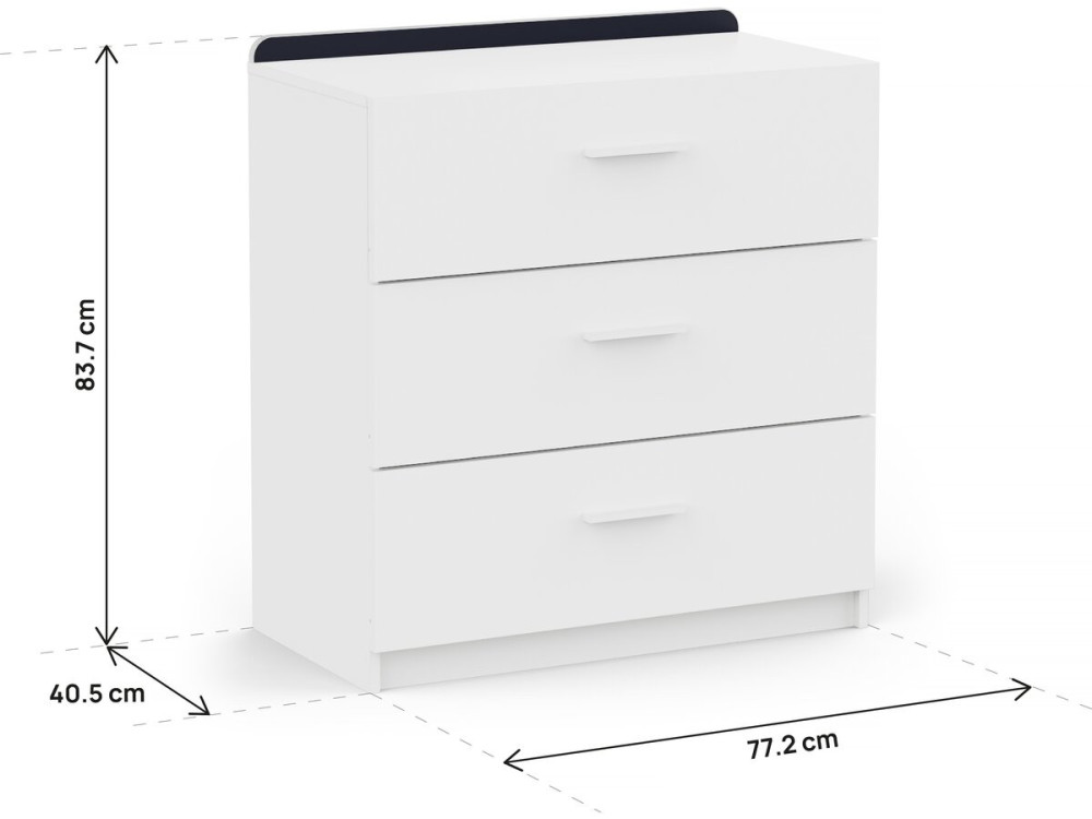 Cassettiera per bambini "Reverso" - Bianco opaco