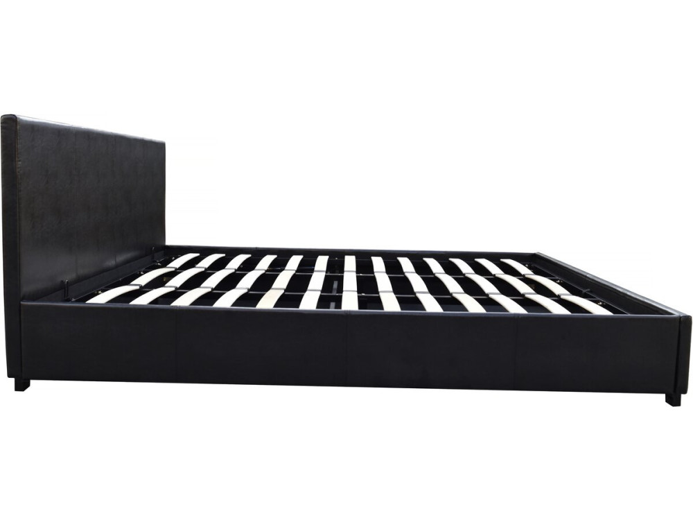 Letto doppio con contenitore "Carla" - Nero - 140 x 190 cm