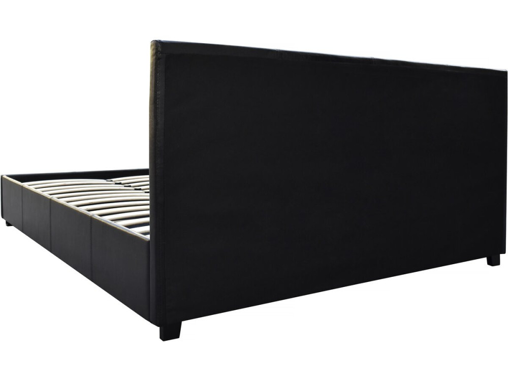 Letto doppio con contenitore "Carla" - Nero - 140 x 190 cm
