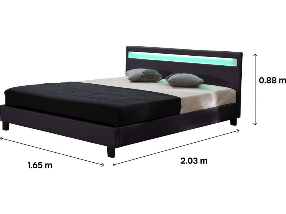 Letto con led "Maria" - 160 x 200 cm - Bianco