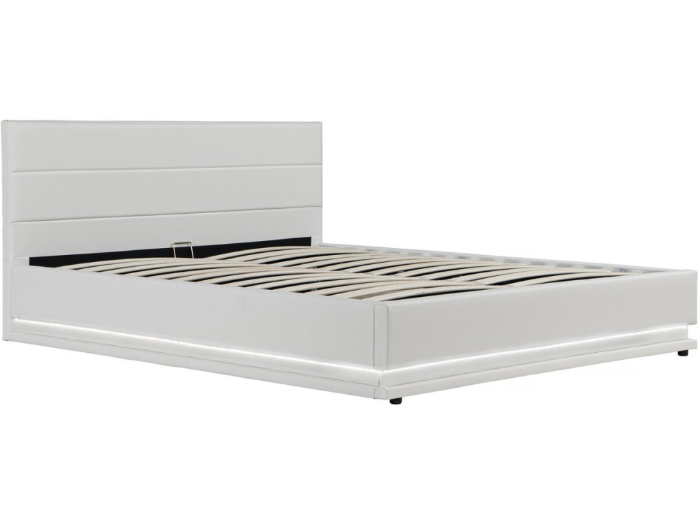 Letto LED con contenitore "Anastasia" - 180 x 200 cm - Bianco