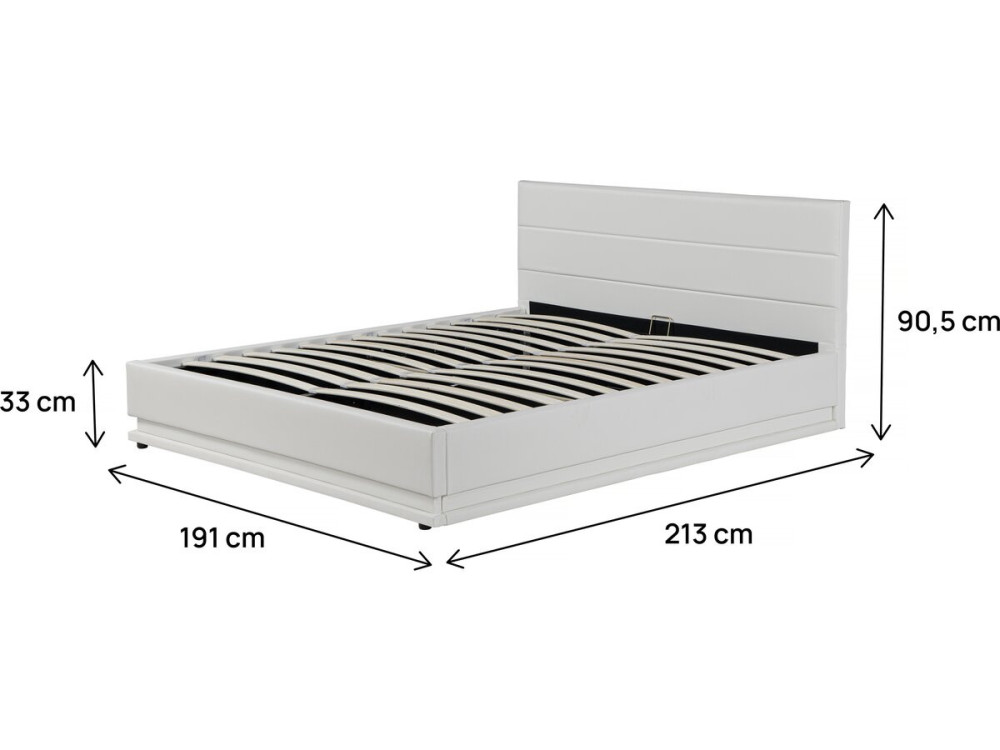 Letto LED con contenitore "Anastasia" - 180 x 200 cm - Bianco