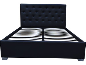 Letto matrimoniale con contenitore "TINO" - 140 × 190 cm - Nero 2