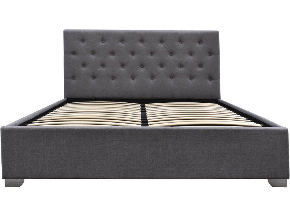 Letto matrimoniale con contenitore "TINO" - 140 × 190 cm - Grigio