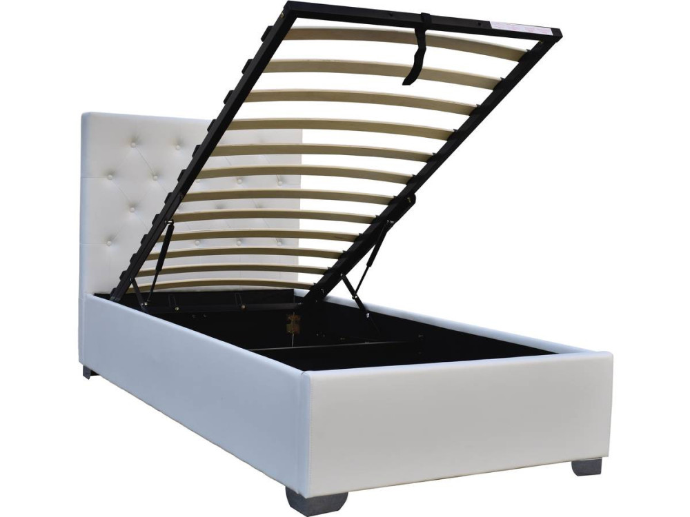 Letto singolo con contenitore "TINO" - 90 × 190 cm - Bianco