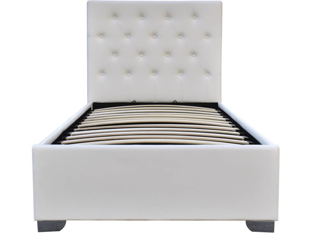 Letto singolo con contenitore "TINO" - 90 × 190 cm - Bianco