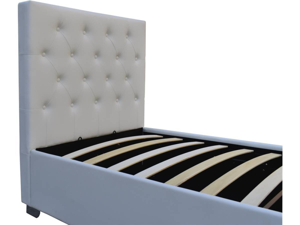 Letto singolo con contenitore "TINO" - 90 × 190 cm - Bianco