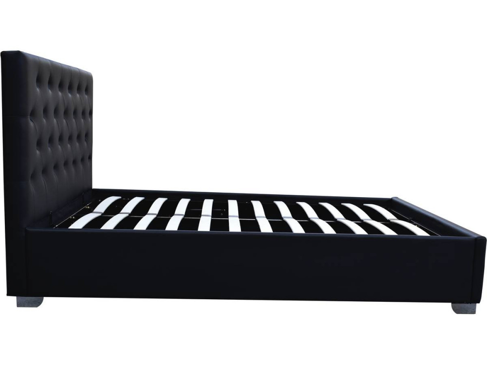Letto matrimoniale con contenitore "TINO" - 180 x 200 cm - Nero