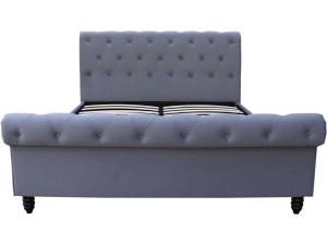 Letto in velluto "Gedefroy" - 140 x 190 cm - grigio 2