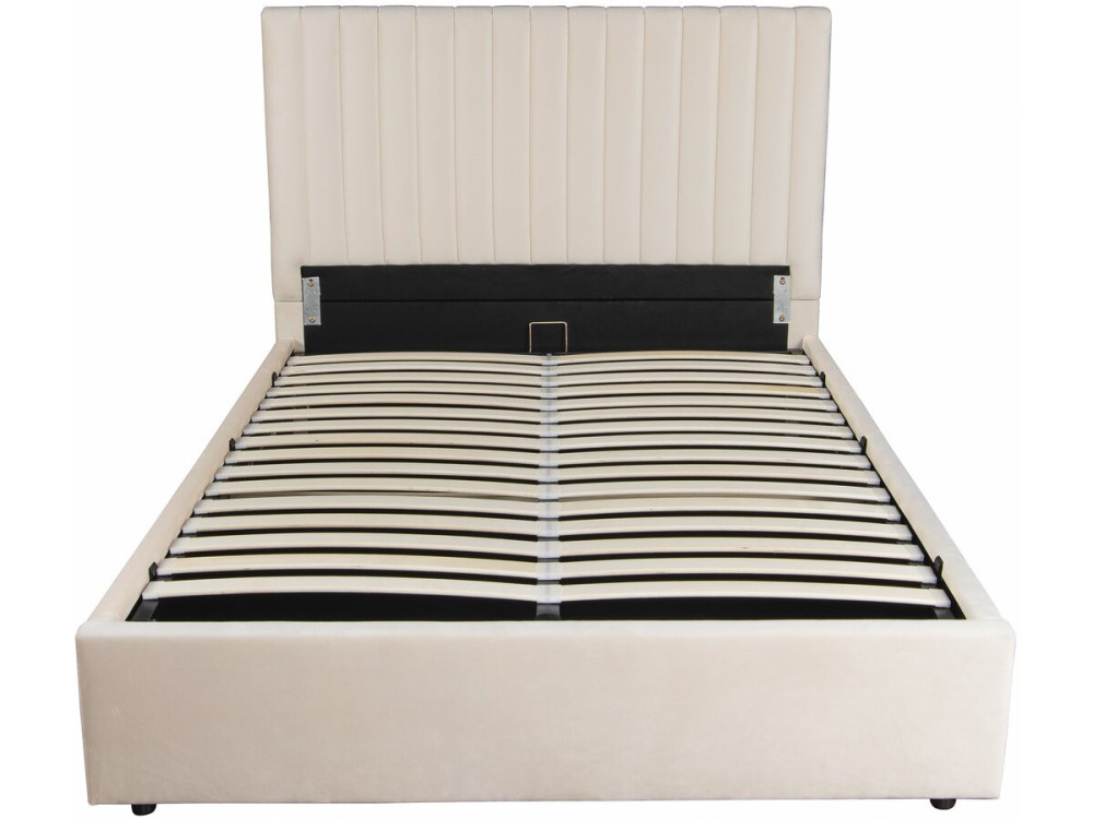 Letto "Mia" con cassettone - 140 x 190 cm - Beige