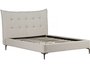 Letto matrimoniale in tessuto imbottito "Aspen" da 160 x 200 cm - Beige