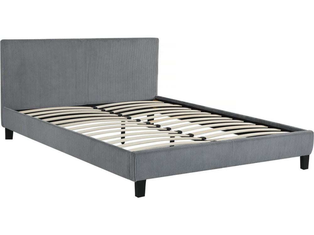 Letto in velluto a coste “Ambre” - 140 x 190 - Grigio