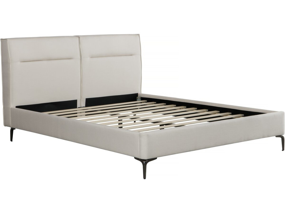 Letto matrimoniale in tessuto di design "Moritz" - 140 x 190 cm - Beige
