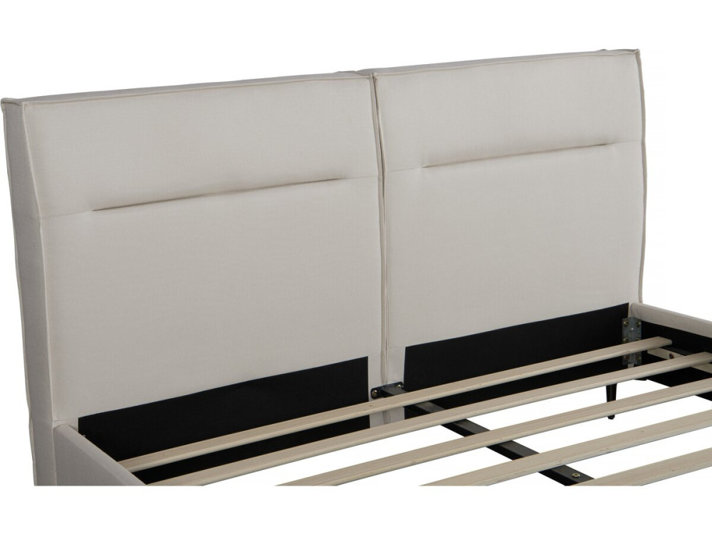 Letto matrimoniale in tessuto di design "Moritz" - 140 x 190 cm - Beige