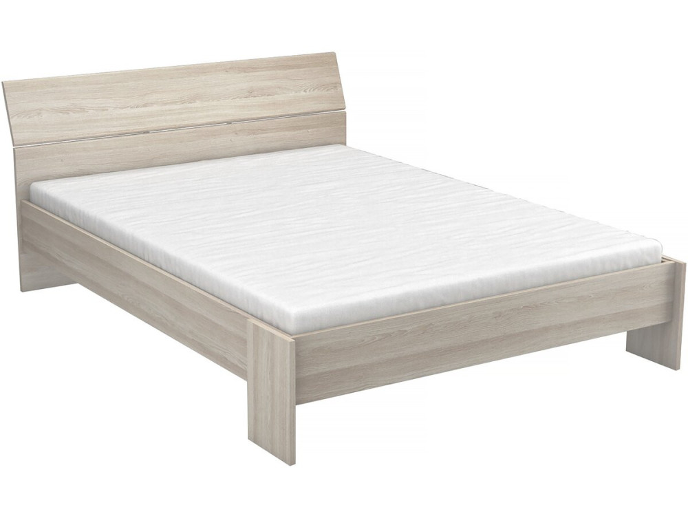 Lit Double en bois "Pricy" - 140 x 200 cm - Beige