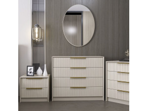 Cassettiera in legno "Kale" - 100 x 45 x 85 cm - Beige 2