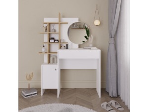 Tavolo da trucco in legno "Mup" 105 x 35 x 151 cm - Bianco 2