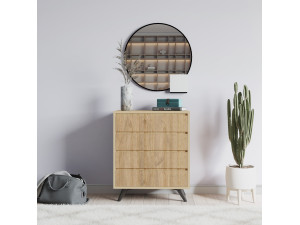 Cassettiera in legno "Suvera" - 70 x 40 x 86 cm - Marrone chiaro 2