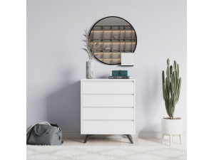 Cassettiera in legno "Suvera" - 70 x 40 x 86 cm - Bianco 2