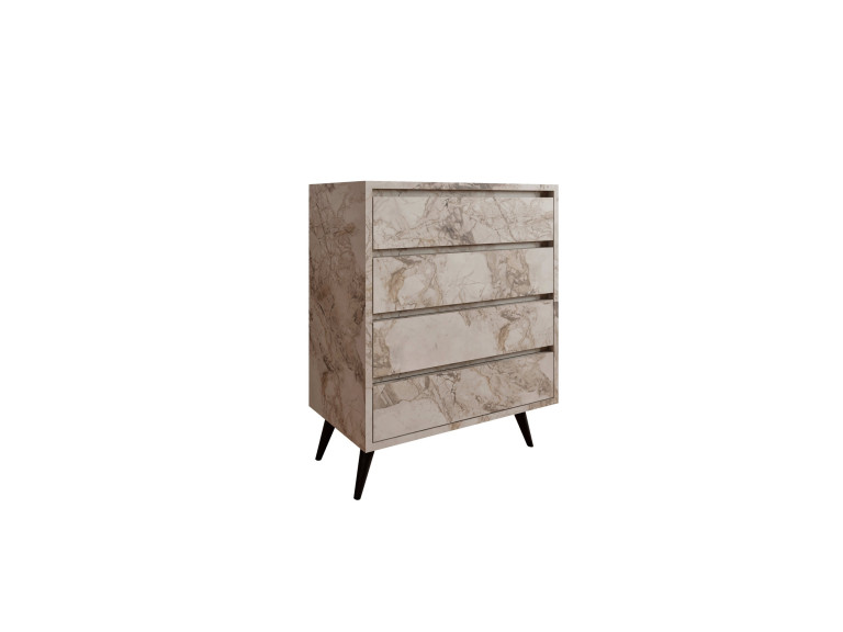 Cassettiera in legno "Suvera" - 70 x 40 x 86 cm - Beige marmorizzato