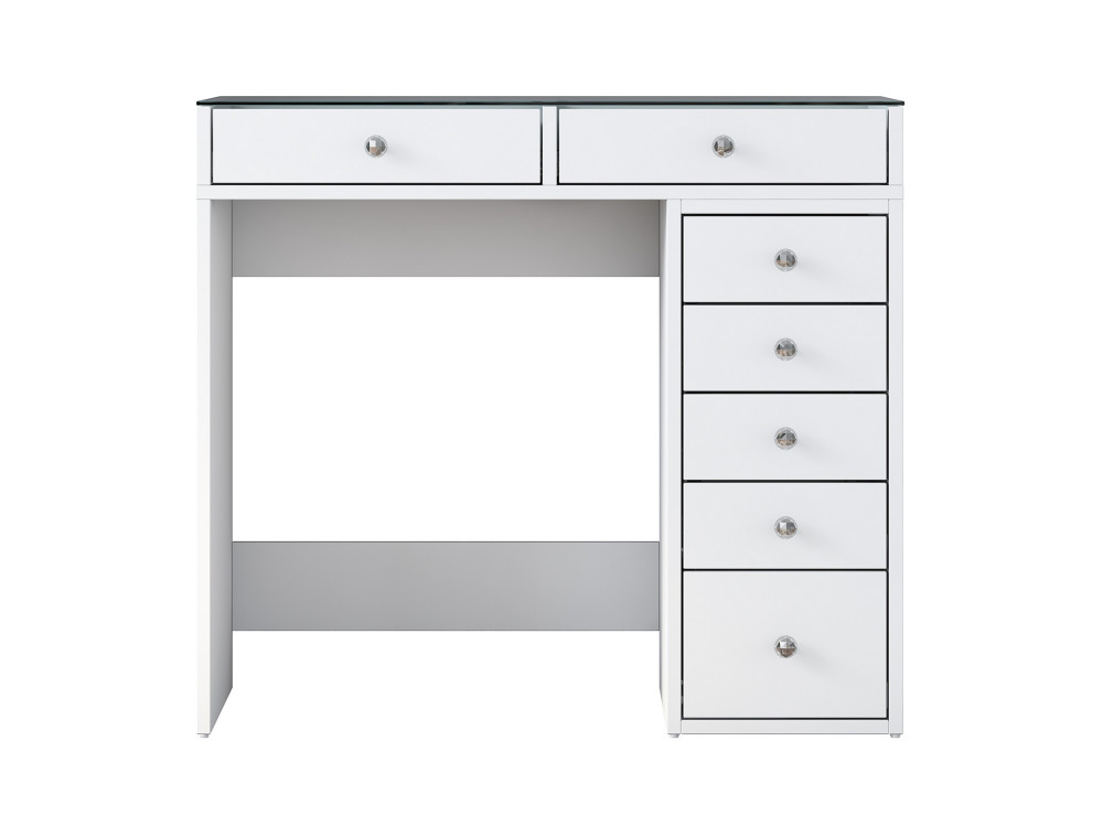 Comodino "Soma" con cassetti in legno incorporati - 90 x 44 x 80 cm - Bianco