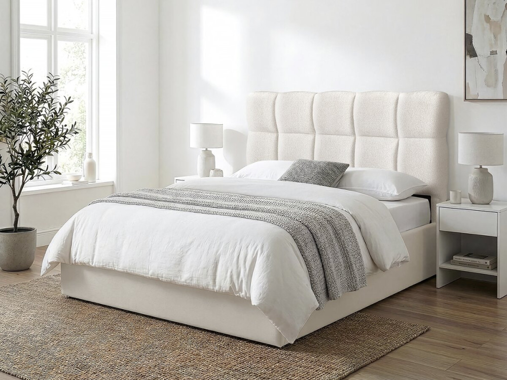 Testiera a bolle in tessuto spesso "Alpe d'Huez" - 160 cm - Beige