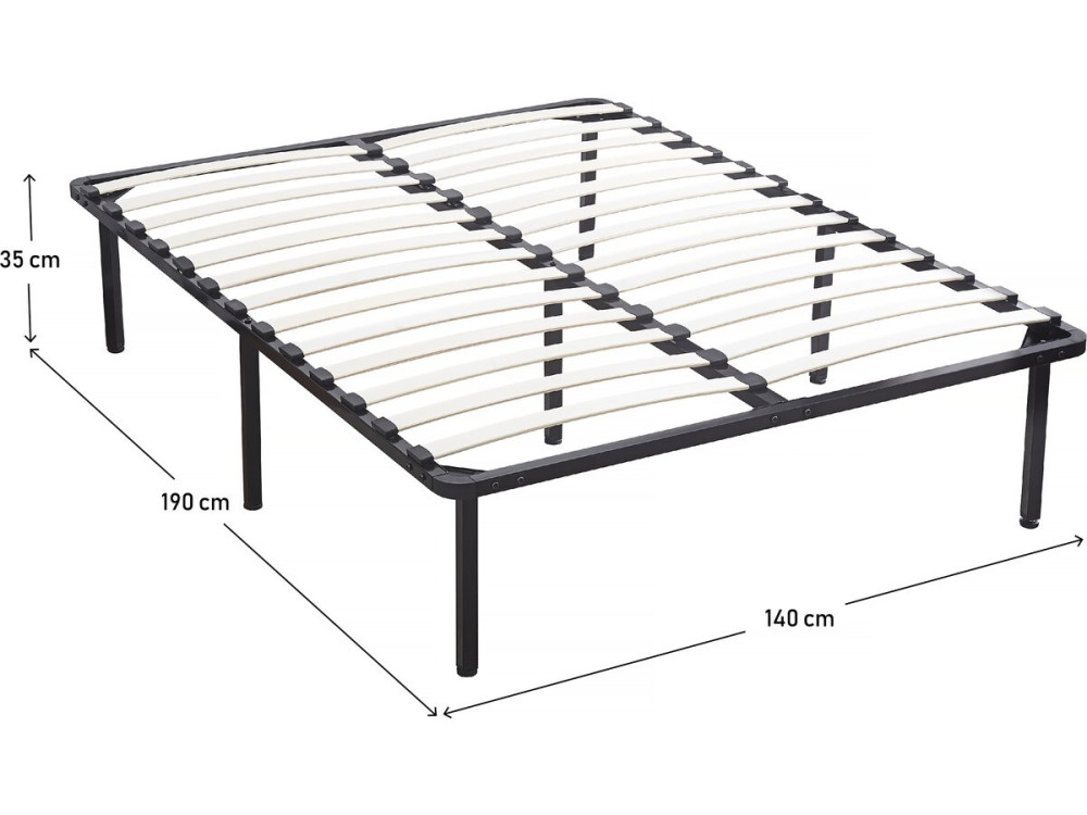 Rete a doghe - 140 x 190 cm - 13 doghe - Nero