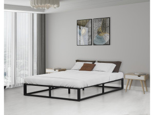 Struttura letto in metallo 160 x 200 cm - Nero 2