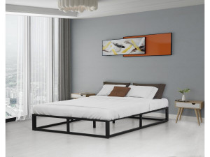 Struttura letto in metallo 140 x 190 cm - Nero 2