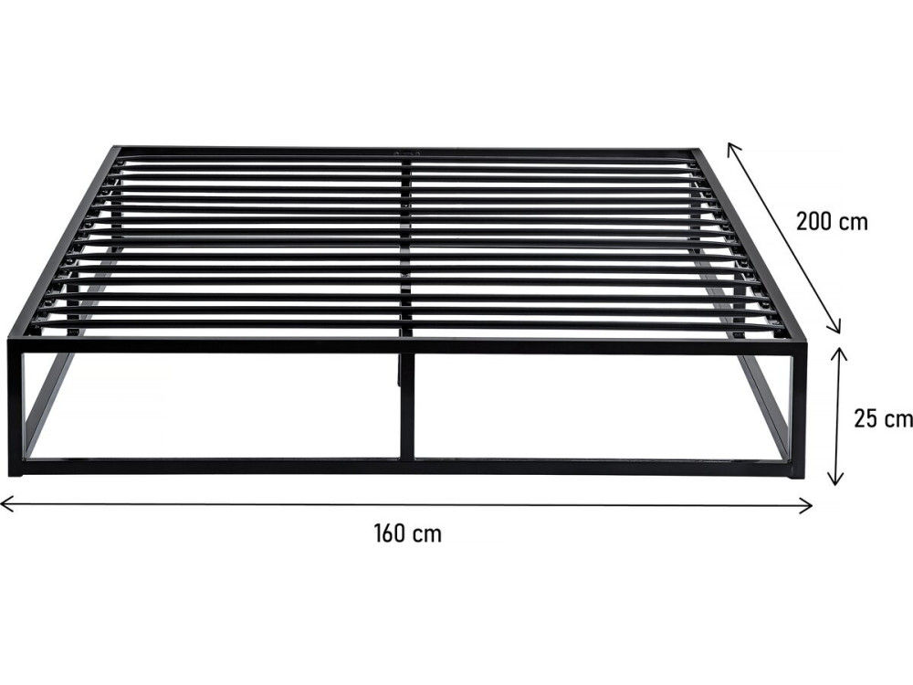 Struttura letto in metallo 160 x 200 cm - Nero