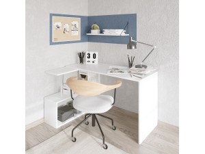Scrivania in legno "Gelincik" - 130 x 109 x 74 cm - Bianco 2