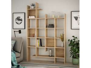 Libreria in legno "Manco" - 122 x 25 x 188 cm - Rovere 2