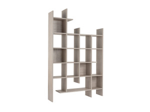 Libreria in legno "Manco" 122 x 25,5 x 188 cm - Travertino