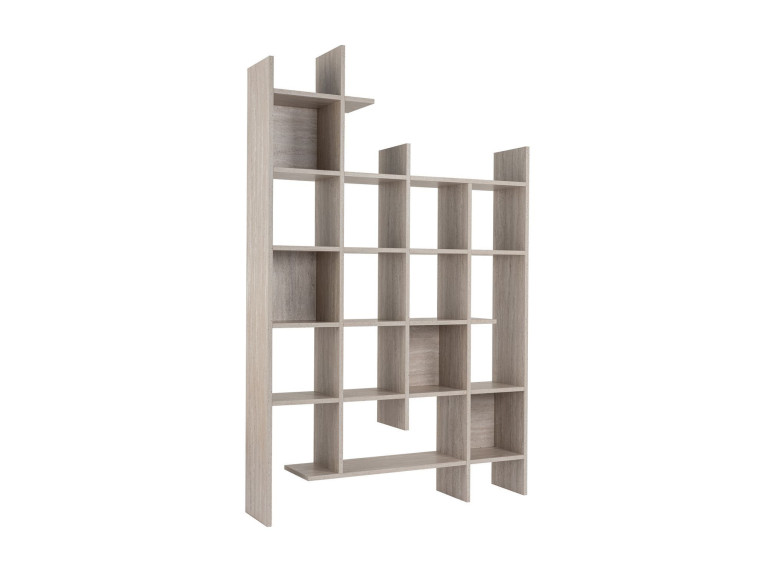 Libreria in legno "Manco" 122 x 25,5 x 188 cm - Travertino