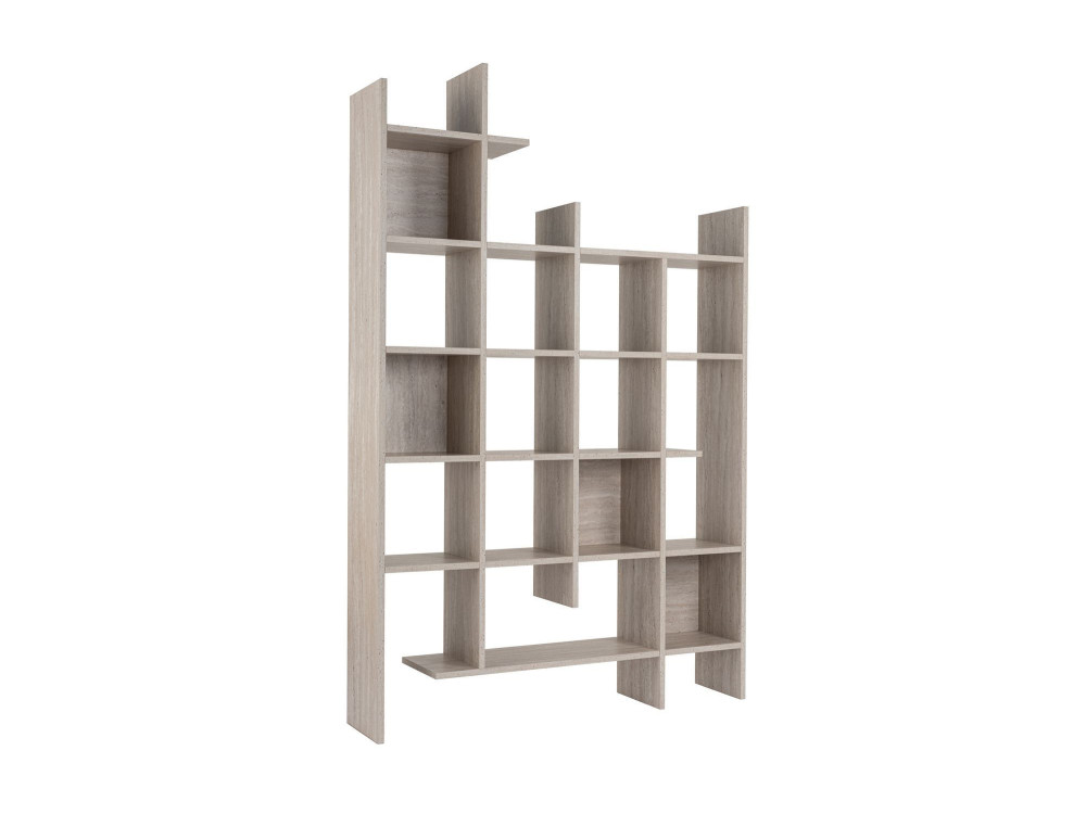 Libreria in legno "Manco" 122 x 25,5 x 188 cm - Travertino