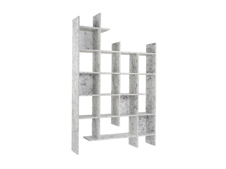 Libreria in legno "Manco" 122 x 25,5 x 188 cm - marmo di Carrara